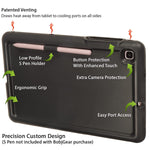 New Bobj Rugged Tablet Case For Samsung Galaxy Tab S6 Lite 10.4 Model Sm-P610 Kid Friendly (Bold Black)