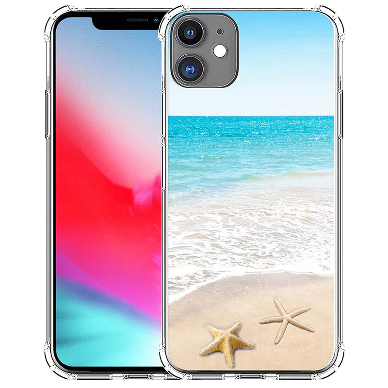 Case For Iphone 12 Pro Beach Summer Muqr Gel Silicone Slim Drop Proof Protection Cover Compatible For Iphone 12 12 Pro 6 1 Inches Beachy Waves Starfish Ocean Sea Scene Theme Tropical Design
