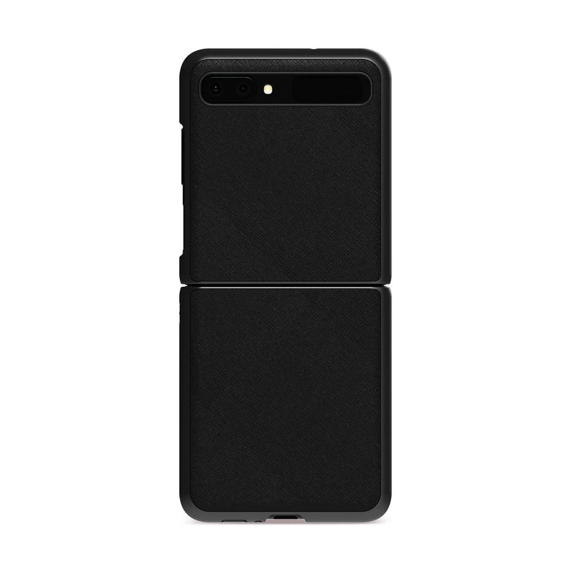 K Max Saffiano Leather Phone Case Compatible With Samsung Galaxy Z Flip 5G2020 Non Slip Surface Polycarbonate Edge Scratch Resistant Lightweight And Slim Fit Case For Z Flip 5G Black