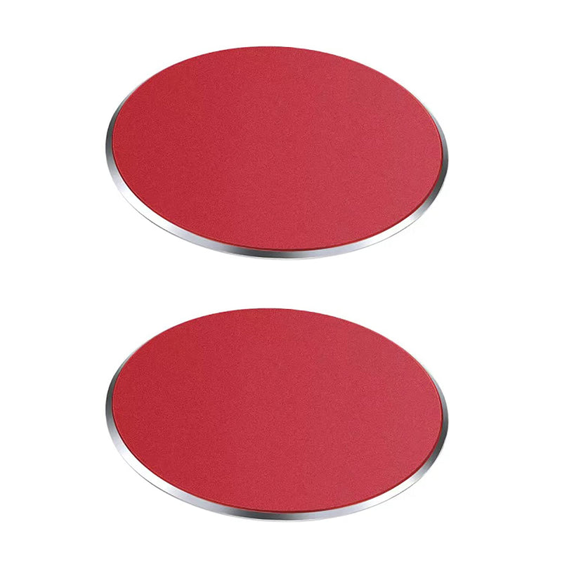 Salex Replacement Metal Plates Set For Magnetic Car Phone Holders Wall Air Vent Mounts Cases Magnets Kit Of 2 Matte Red Round Iron Discs Without Holes 3M Adhesive Backing Steel Disks 2 Pack