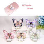 Phone Ring Holder Butterfly Ring Holder For Cell Phone Metal Finger Stand Kickstand 360 Rotation Universal Finger Ring Phone Grip Compatible With All Smartphone