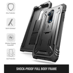 Poetic Revolution Series Designed For Oneplus 7T Pro Oneplus 7 Pro Full Body Rugged Dual Layer Shockproof Protective Cover With Kickstand And Built In Screen Protector Black