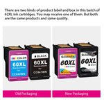 Ink Cartridge Replacement For Hp 60 Xl 60Xl For Photosmart C4700 C4795 C4600 D110A Envy 120 100 Deskjet F4235 F4580 F4400 F2430 Printerblack Tri Color