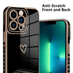 Kanghar Iphone 13 Pro Max Case For Women Girls With Camera Protection Luxury Plating Love Heart Iphone 13 Pro Max Phone Case Soft Tpu Bumper With Small Love Pattern Protective Cover