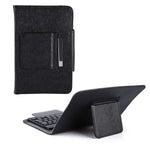New Bluetooth Keyboard Case Pu Leather Protective Cover With Bracket For 7 Inch Tablet And Mobile Phoneblack