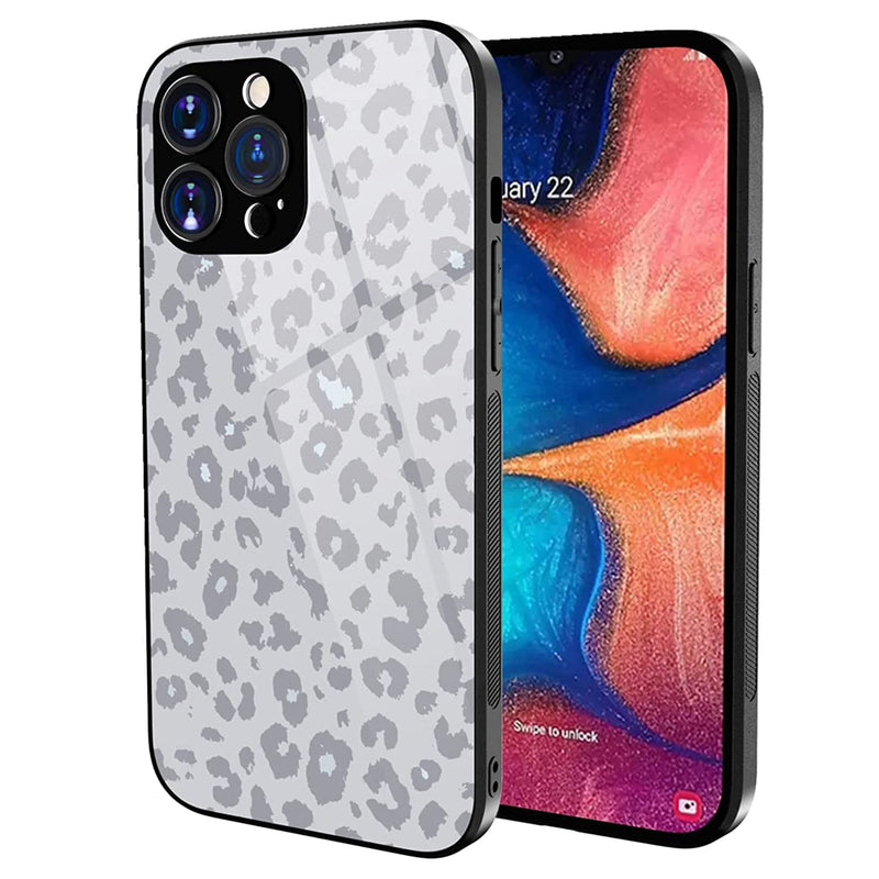 Compatible With Iphone 13 Pro Max Case Gray Leopard Cheetah For Girls Women Soft Silicone Tpu Shockproof Full Body Protection Cover For Iphone 13 Pro Max
