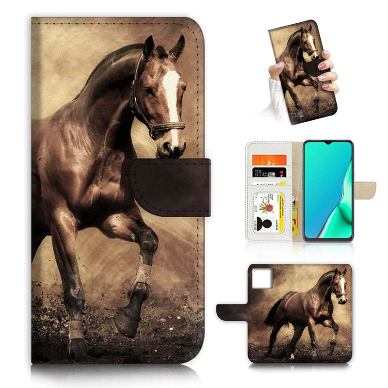 For Iphone 13 Pro Max Designed Flip Wallet Phone Case Cover A8363 Brown Horse