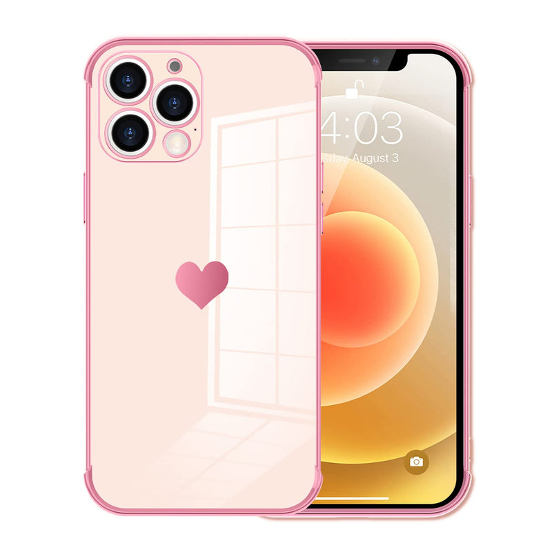 Eiles Compatible With Iphone 13 Pro Case Plating Love Heart Phone Case Fun Cute Side Small Pattern Soft Tpu Airbag Anti Fall Shockproof Lens Camera Protective Electroplated Case Pink6 1 Inch