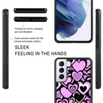Aigomara Compatible With Samsung Galaxy S21 Fe Case Pink Love Heart Pattern Design Phone Case With Tempered Glass Screen Protector For Galaxy S21 Fe 6 4 Inch 2022 Pink Heart