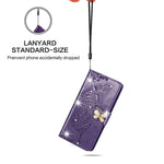 Cotdinfor Compatible With Oneplus 9 Case Glitter Bling With Card Holder And Stand Leather Flip Wallet Diamond Butterfly Shockproof Protective Case For Oneplus 9 Crystal Purple