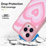 Ook Soft Case For Iphone 13 Pro Max All Round Shock Absorption Protection Flexible Tpu Cover With Heart Design Anti Scratch Slim Iphone 13 Pro Max Case For Women Girls Pink