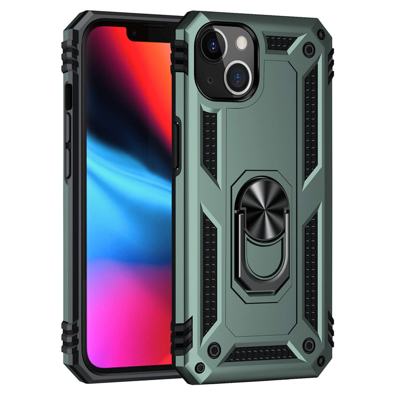 Korecase Designed For Iphone 13 Pro Case Heavy Duty Rugged Full Body Shockproof Built In 360 Ring Kickstand Hard Cover Green