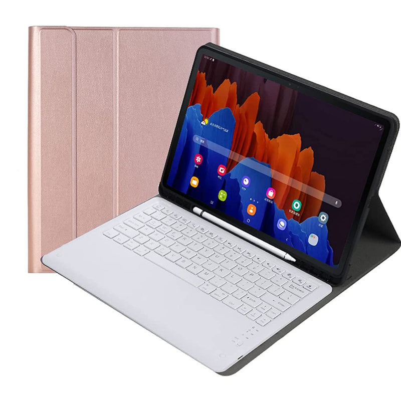 New For Samsung Galaxy Tab S7 Fe 12 4 Inch 2021 Keyboard Leather Case Slim Wireless Bluetooth Removable Keyboard Shell Smart Cover For Sm T730 T733 T736