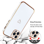 Llz Coque Compatible With Iphone 13 Pro Girls Women Cute Heart Shape Slim Hybrid Bumper Shockproof Anti Scratch Drop Protection Soft Tpu Back Case Cover For Iphone 13 Pro White