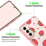 Mzelq Compatible With Samsung Galaxy S22 Plus Case Clear Cute Glitter Strawberry Pattern Cover For Women Girls Anti Yellowing Shockproof Protective Bumper Phone Case For Galaxy S22 Plus 5G 2022