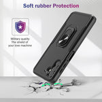 Kswous For Samsung Galaxy A13 5G Case With Screen Protector2 Pack Military Grade Heavy Duty Armor 360 Rotatable Kickstand Protective Phone Case Metal Ring For Galaxy A13 5G Black