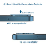 2 Pack Camera Lens Protector Compatible With Iphone 12 Pro Max 6 7 Ultra Hd Plexiglass Camera Protector 8H Hardness Alloy Frame Scratch Resistant Easy Install Pacific Blue