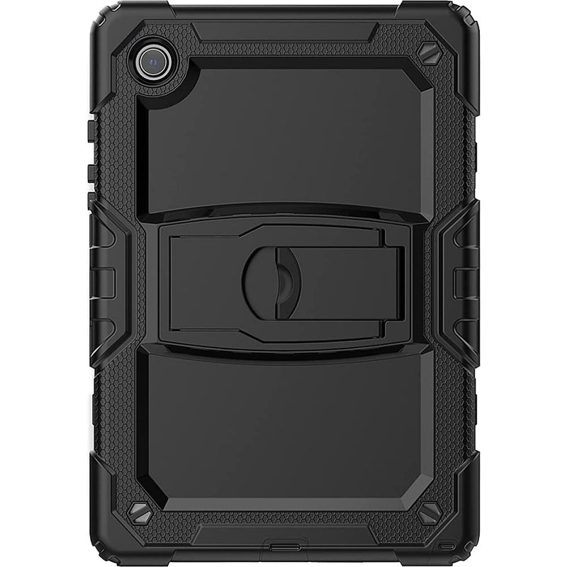 New Saharacase Defence Series Case For Samsung Galaxy Tab A8 10 5 Inch 2021 Shockproof Bumper Rugged Protection Antislip Integrated Kickstand Black