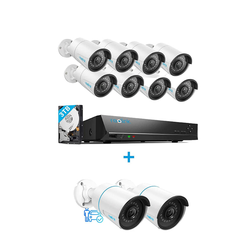 5MP PoE Security Camera 10pcs 16CH NVR Pre-Installed with 3TB HDD
