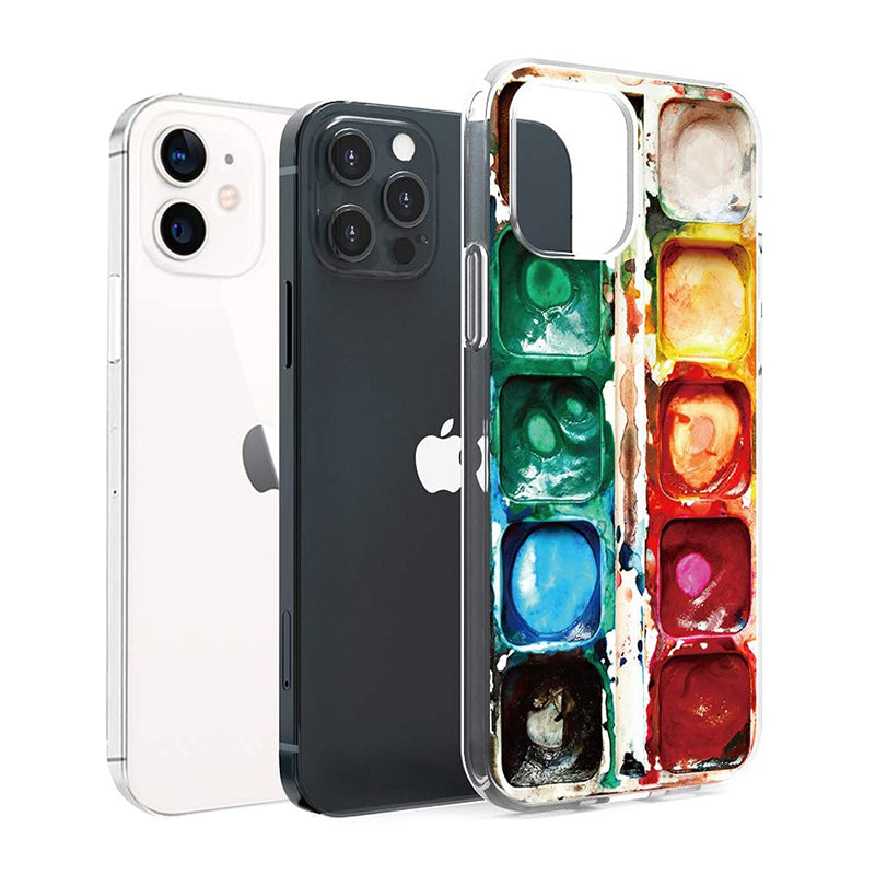 Casesbylorraine Compatible With Iphone 12 And Iphone 12 Pro Case 6 1 Inch 2020 Release Watercolor Paint Box Flexible Tpu Soft Gel Protective Cover For Iphone 12 6 1 Iphone 12 Pro 6 1