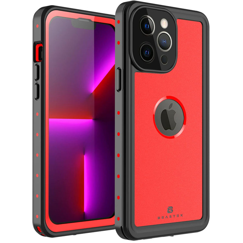 For Apple Iphone 13 Pro Waterproof Case Beastek Nre Series Shockproof Underwater Ip68 Case With Built In Screen Protector Full Body Rugged Protective Cover For Iphone 13 Pro 6 1 Inch Red