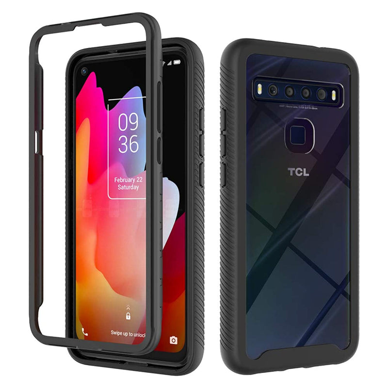 For Tcl 10L Case Tcl 10 Lite Case Heavy Duty 2 In 1 Protective Shockproof Bumper Hybrid Back Clear Tpu Cover Phone Cases For Tcl 10L Tcl 10 Litexk Black