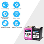 Ink Cartridge Replacement For Hp 63Xl 63 Xl Work With Officejet 3830 5222 5255 5258 4650 4655 Envy 4520 4512 4513 Deskjet 1112 3630 3634 3637 3639 Printer 1 Bl