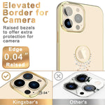 Kingxbar Designed For Iphone 13 Pro Max Case Clear Protective Cover 6 7 Inch With Sparkle Crystals Rhinestones Ultra Thin Shockproof Luxury Gold Plated Skin Covers
