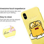 Maycari For Iphone 7 Iphone 8 Case Gudetama Pattern Cute Design Slim Yellow Liquid Silicone Soft Rubber Protective Case For Girls Children Women
