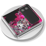 Galaxy Z Flip 3 5G Case Bcov White Tiger Butterfly Anti Scratch Solid Hard Case Protective Shookproof Phone Cover For Samsung Galaxy Z Flip 3 5G