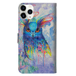 Cotdinfor Compatible With Iphone 13 Pro Max Case Wallet Leather With Card Holder Flip Case Slim 3D Painted Design With Magnetic And Kickstand Phone Case For Iphone 13 Pro Max Pu Colorful Owl