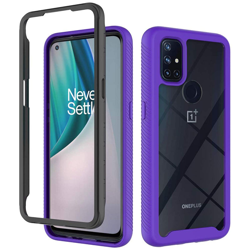 Isadenser Compatible With Oneplus Nord N10 5G Case Ultra Slim 360 Body Protective 2 In 1 Designed Shockproof Hard Holder Soft Transparent Back Cover For Oneplus Nord N10 5G Purple Stars