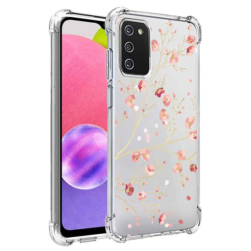 Lmposla For Galaxy A03S Caseusa Version For Girls Women Shockproof Slim Ultra Thin Flexible Tpu Soft Rubber Silicone Airbag Case Cover For Samsung Galaxy A03S Plum Blossom