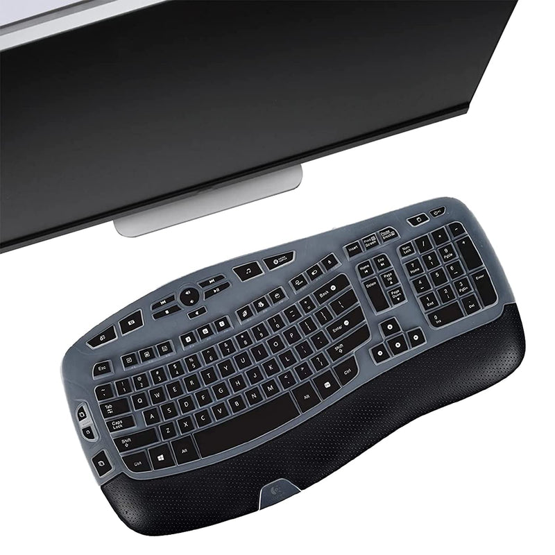 Keyboard Cover For Logitech K350 Wireless Wave Keyboard Logitech Mk570 Mk550 Wireless Wave Keyboard Logitech K350 Mk550 Mk570 Keyboard Accessories Protective Skin Black