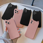L Fadnut Compatible With Iphone 12 Pro Max Case Girls Woman Cute Cartoon Cat Ear Kawaii Kitty Phone Case Soft Silicone Shockproof Slim Fit Rubber Protective Cover For Iphone 12 Pro Max Pink