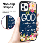 Jinxiuss Phone Case For Iphone 13 Pro Max With Bible Verse God Christian Black Slim Rubber Frame Full Body Protection Cover Case For Iphone 13 Pro Max Drop Protection