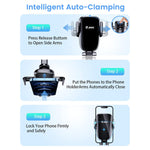 Wireless Car Charger 15W Qi Fast Charging Auto Clamping Car Mount Windshield Dash Air Vent Phone Holder Compatible With Iphone 13 Pro Max 12 Mini 11 Samsung S21 Note 20