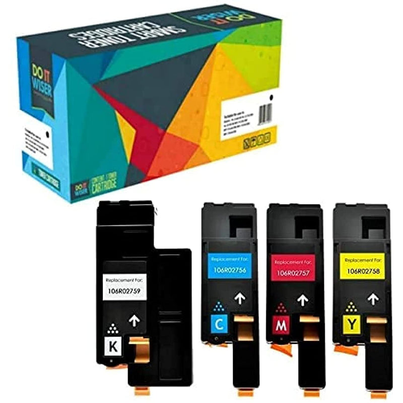 Toner Cartridge Replacement For Xerox Workcentre 6027 6025 Phaser 6022 6020 1 Black 106R02759 1 Cyan 106R02756 1 Magenta 106R02757 1 Yellow 106R02758 4Pack