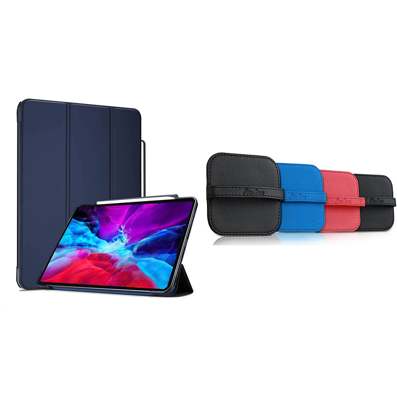 New Procase Navy Ipad Pro 12 9 2020 2018 Soft Flexible Case With Apple Pencil Holder Bundle With 4 Pack Screen Cleaning Pad Cloth Wipes