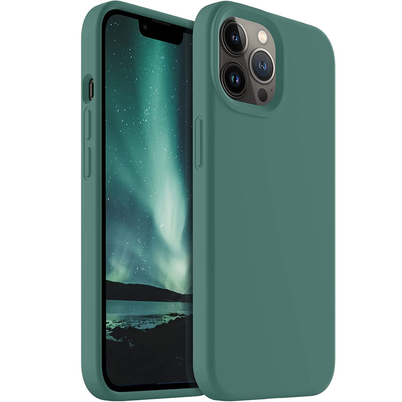 Jele Shockproof Designed For Iphone 13 Pro Case Liquid Silicone Phone Case With Soft Anti Scratch Microfiber Lining Military Grade Drop Protection Slim Thin Cover 6 1 Inch 2021 Midnight Green