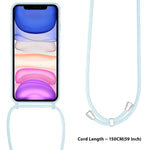 Ueebai Crossbody Lanyard Phone Case For Iphone Se 2022 5G Iphone 7 Iphone 8 Iphone Se 2020 Silicone Phone Cover With Adjustable Necklace Strap Shockproof Cover Case For Iphone Se3 Se2 Baby Blue