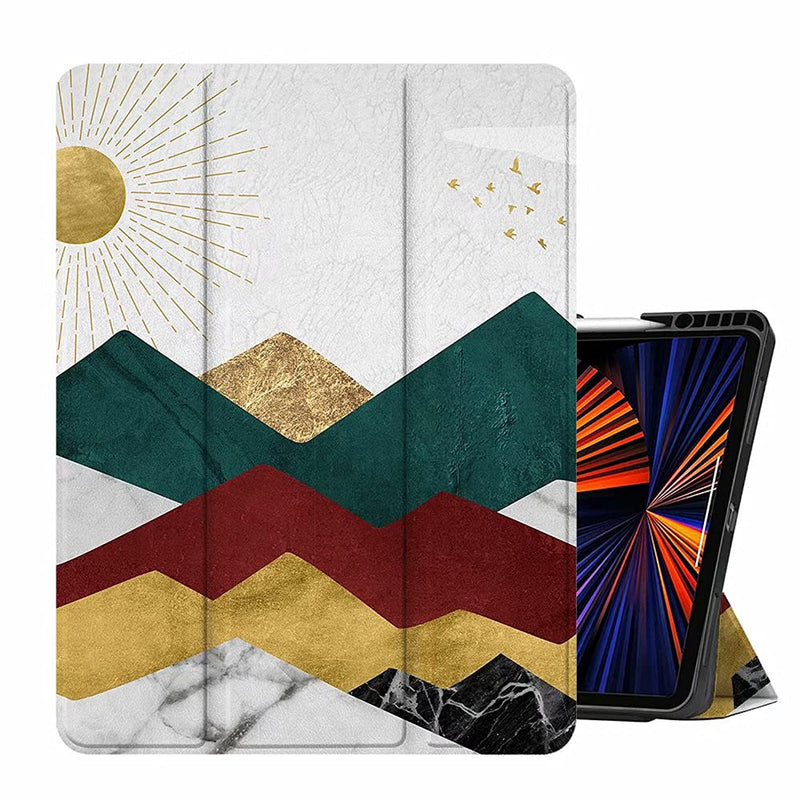 Case For Ipad Pro 12 9 Inch 2021 Model Protective Case Cover With Pencil Holder And Auto Sleep Wake For 5Th Generation Ipad Pro 12 9 Abstract Scenery
