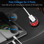 Otostar 2 Pack Dual Port Usb Car Charger 4 8A Output Bling Crystal Diamond Car Decorations Accessories Fast Charging Adapter For Iphones Android Ios Samsung Galaxy Lg Nexus Htc Red