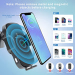 Wireless Car Charger Mount Max 15W Qi Fast Charging Auto Clamping Car Charger Phone Mount Windshield Dashboard Air Vent Phone Holder For Iphone 12 11 Pro Max Xs Samsung Galaxy S20 Ultra S10 S9 Etc