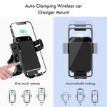 Wireless Car Charger Mount For Iphone 15W Auto Clamping Wireless Charging Car Phone Holder Mount Long Arm Windshield Dash Air Vent For Iphone 13 12 11Pro Pro Max Mini Xs Xr X 8 Samsung S21 S20 S10