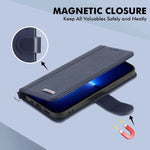 Lairtte Wallet Case For Iphone 13 Pro Max Pu Leather Flip Cover With Credit Card Holder Rfid Blocking And Wrist Strap Magnetic Closure Wallet For Iphone 13 Pro Max Folio Phone Cover 6 7 Inch Blue