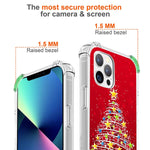 Case For Iphone 13 Pro Christmas Design Hungo Soft Tpu Cover Clear Heavy Duty Protection Compatible With Iphone 13 Pro Christmas Trees Red