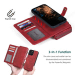 Kingsguard Compatible With Iphone 13 Pro Max Wallet Case 2 In 1 Pu Leather Multi Function Detachable Magnetic Card Holder Kickstand Shoulder Strap Red Iphone 13 Pro Max