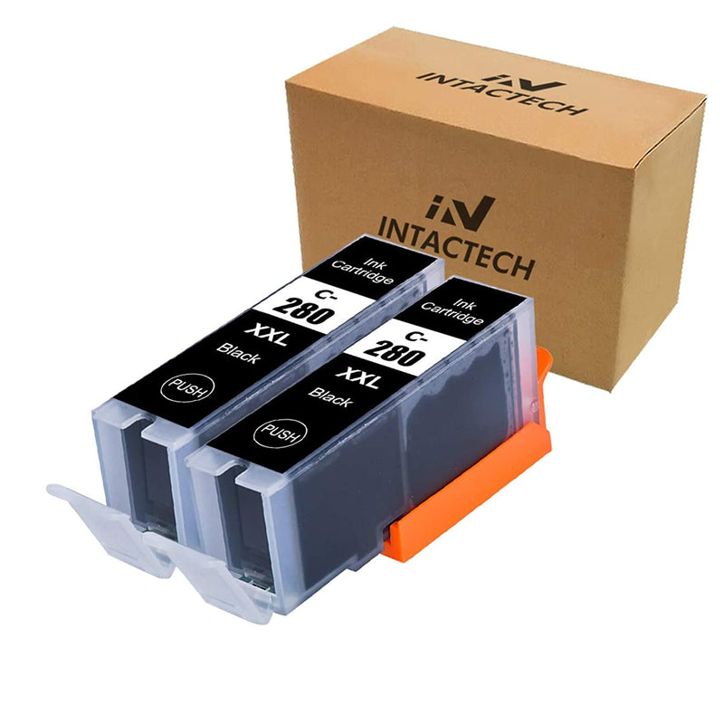 Intactech Compatible Ink Cartridges Replacement For Canon Pgi 280Xxl Pgbk Pgi 280 Xxl Black Ink Tank 2 Pack2 Black Pgi 280Xxl Work With Pixma Ts6120 Ts8120 Tr