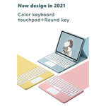 New Galaxy Tab A7 10 4 Inch 2020 Model Sm T500 T505 T507 Keyboard Case With Touchpad Cute Round Key Color Keyboard Detachable Touch Keyboard Cover Pink
